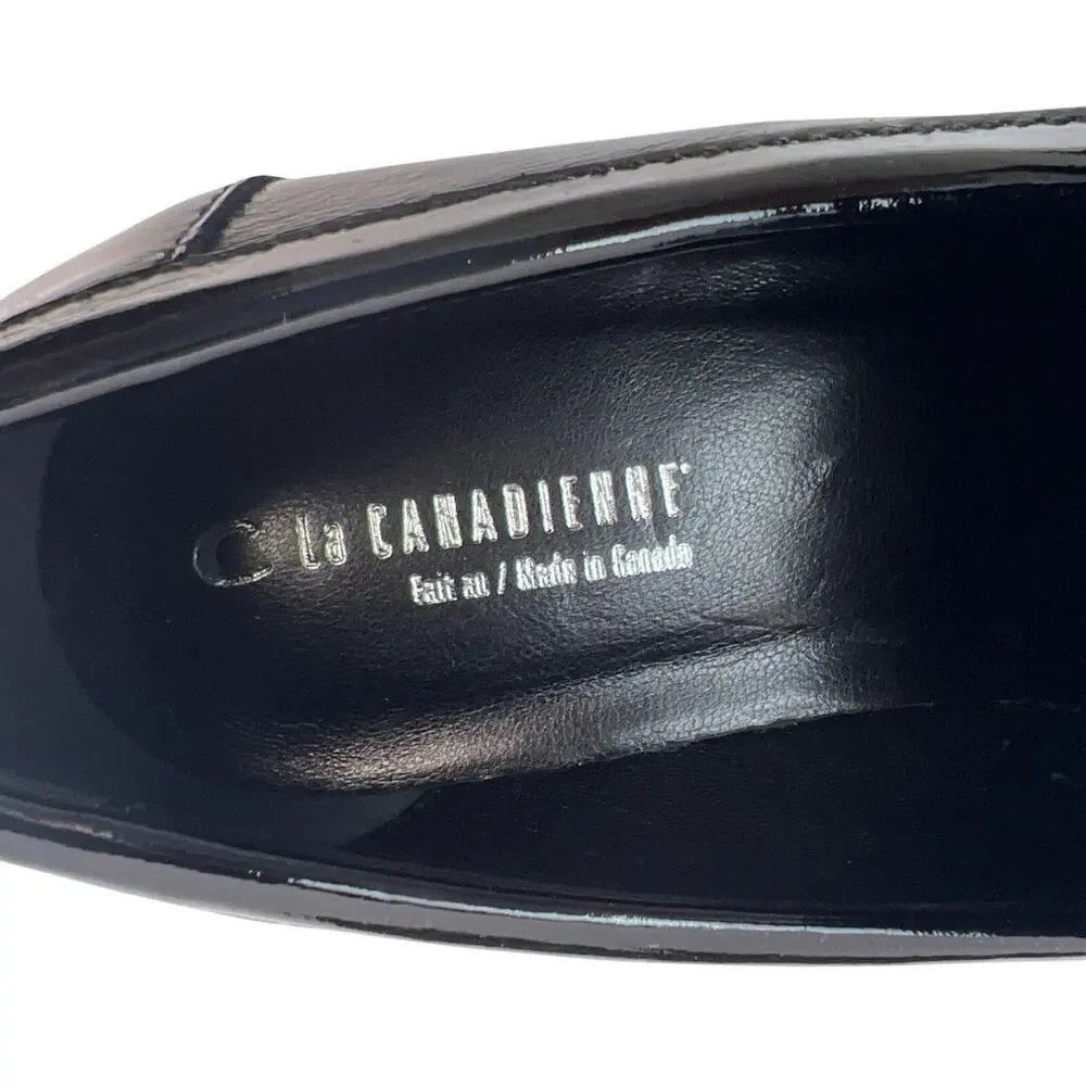 La Canadienne Douglas Platform Loafer Womens 10 M‎ Black Patent Leather